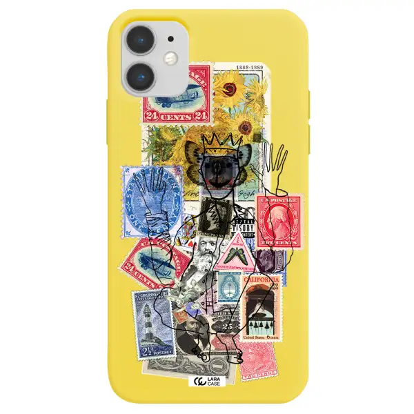 Stamp Collection Apple iPhone 11 Silicone canary yellow Case