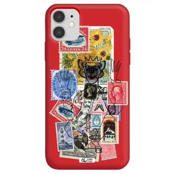 Stamp Collection Apple iPhone 11 Silicone Imperial Red Case