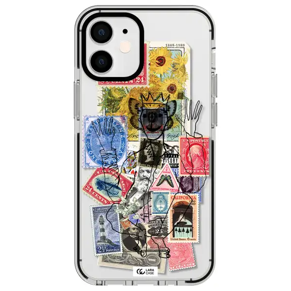 Stamp Collection Apple iPhone 12 mini impact black border Case
