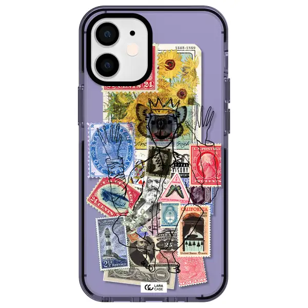 Stamp Collection Apple iPhone 12 mini impact Lilac Case