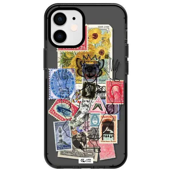 Stamp Collection Apple iPhone 12 mini impact Smoke Black Case