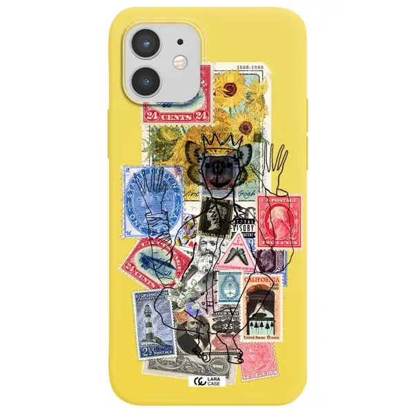 Stamp Collection Apple iPhone 12 mini Silicone canary yellow Case