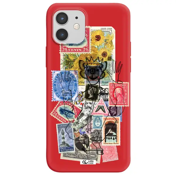 Stamp Collection Apple iPhone 12 mini Silicone Imperial Red Case