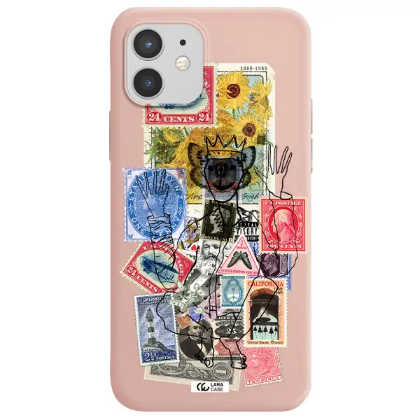 Stamp Collection Apple iPhone 12 mini Silicone pastel pink Case