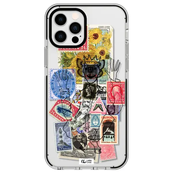 Stamp Collection Apple iPhone 12 pro impact black border Case