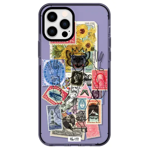 Stamp Collection Apple iPhone 12 pro impact Lilac Case