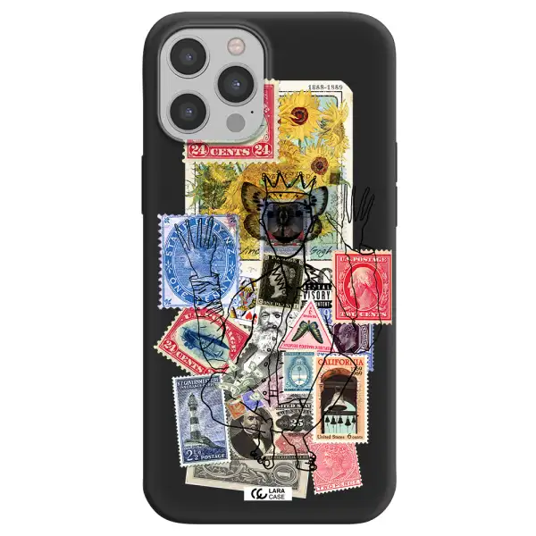Stamp Collection Apple iPhone 12 pro max Silicone black Case