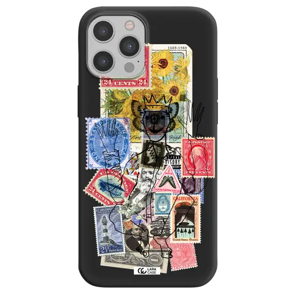 Stamp Collection Apple iPhone 12 pro Silicone black Case