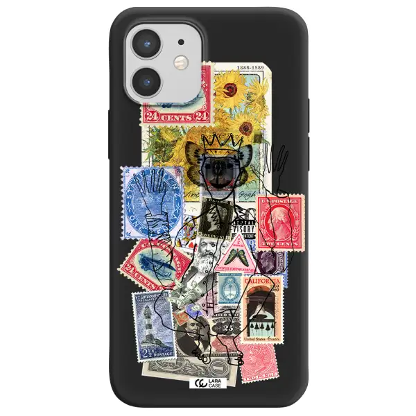 Stamp Collection Apple iPhone 12 Silicone black Case