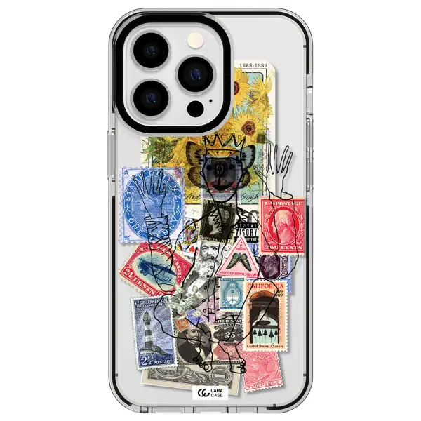 Stamp Collection Apple iPhone 13 Pro impact black border Case