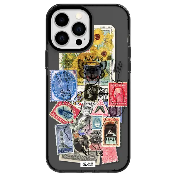 Stamp Collection Apple iPhone 13 Pro Max impact Smoke Black Case