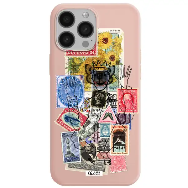 Stamp Collection Apple iPhone 13 Pro Max Silicone pastel pink Case