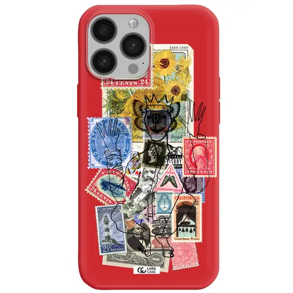 Stamp Collection Apple iPhone 13 Pro Silicone Imperial Red Case