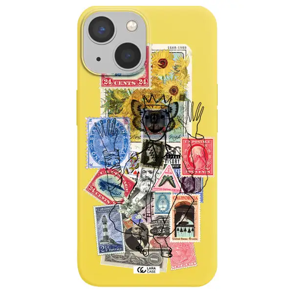 Stamp Collection Apple iPhone 13 Silicone canary yellow Case