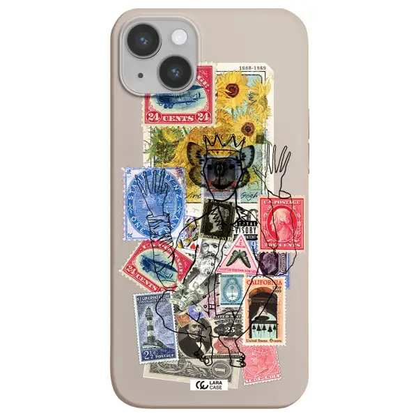 Stamp Collection Apple iPhone 14 plus Silicone Stone Case