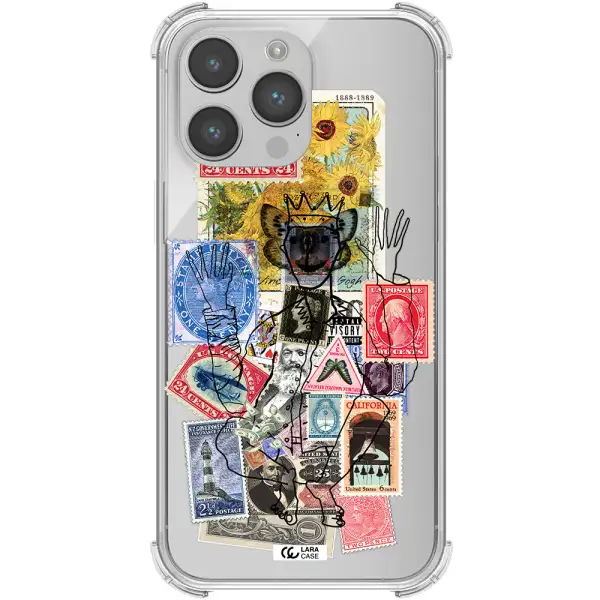 Stamp Collection Apple iPhone 14 pro Clear PC Case