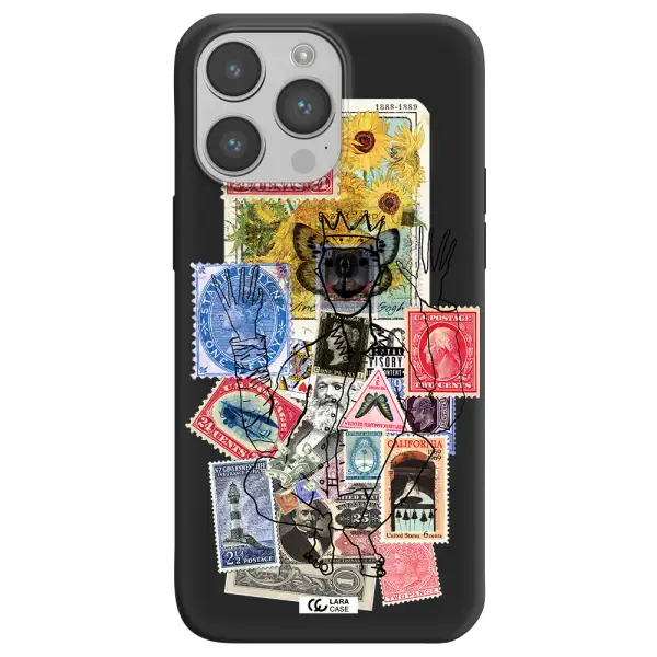 Stamp Collection Apple iPhone 14 pro max Silicone black Case