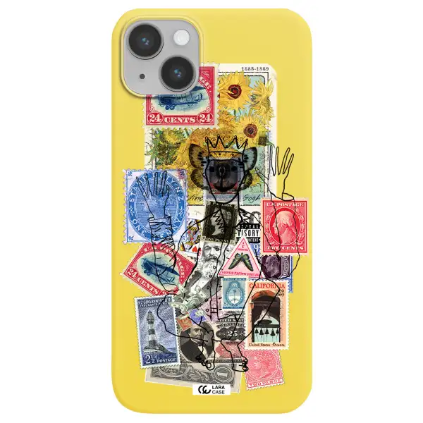 Stamp Collection Apple iPhone 14 Silicone canary yellow Case