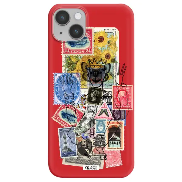 Stamp Collection Apple iPhone 14 Silicone Imperial Red Case