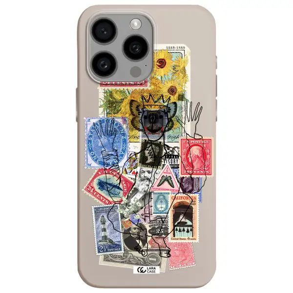 Stamp Collection Apple Iphone 15 Pro max Silicone Stone Case