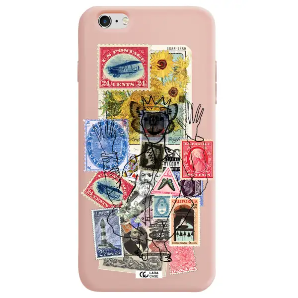 Stamp Collection Apple iPhone 6 plus Silicone pastel pink Case
