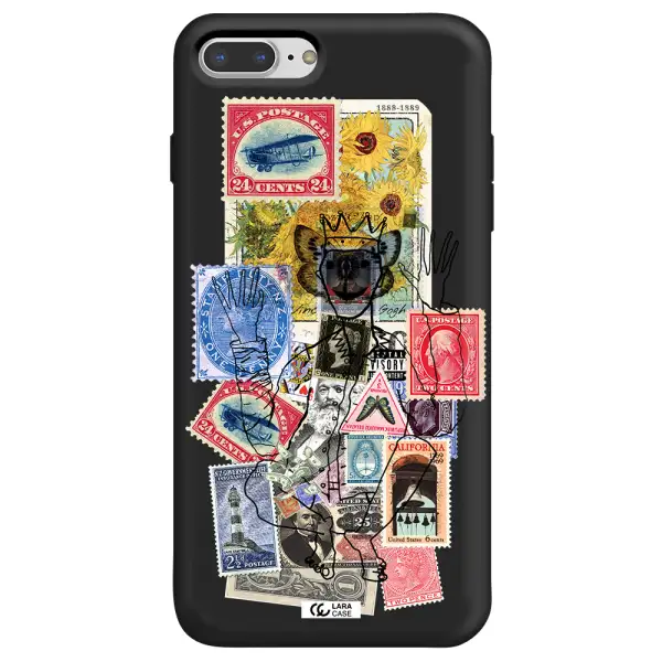 Stamp Collection Apple iPhone 7 plus Silicone black Case