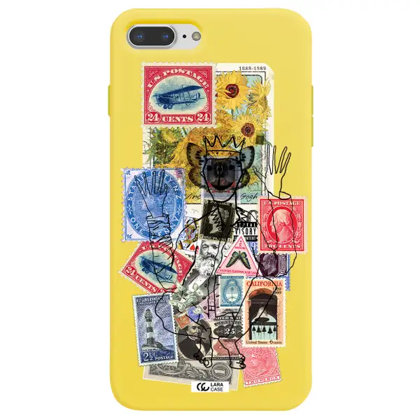 Stamp Collection Apple iPhone 7 plus Silicone canary yellow Case