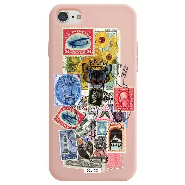 Stamp Collection Apple iPhone 7 Silicone pastel pink Case