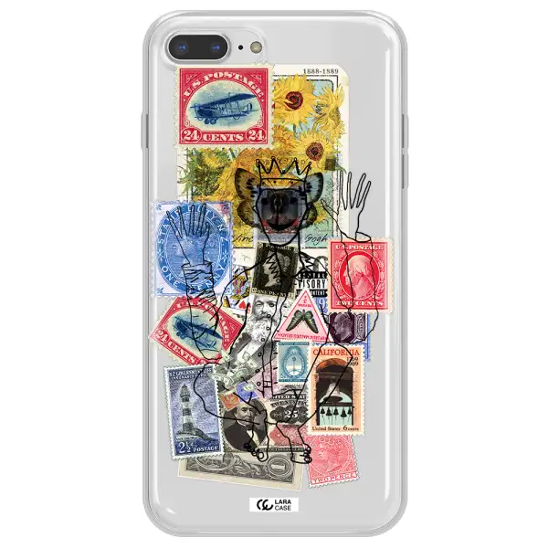 Stamp Collection Apple iPhone 8 plus Clear TPU Case