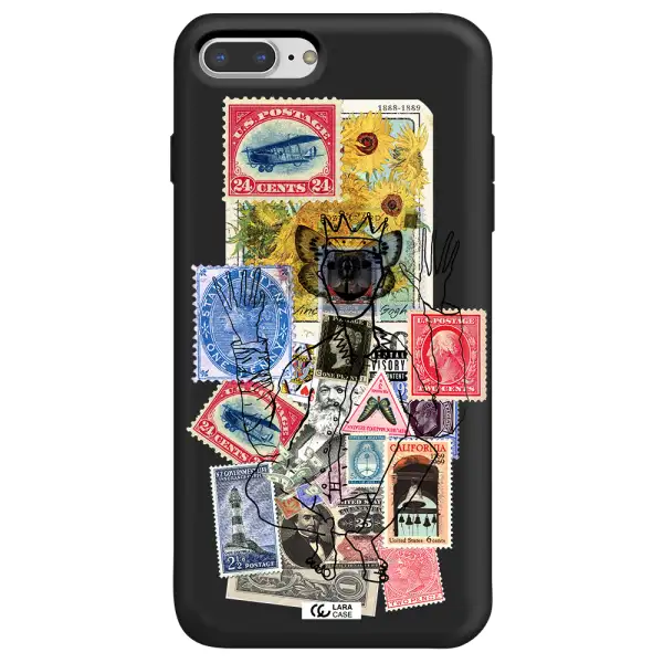 Stamp Collection Apple iPhone 8 plus Silicone black Case