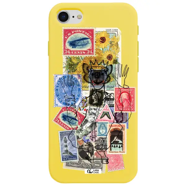 Stamp Collection Apple iPhone se 2020 Silicone canary yellow Case