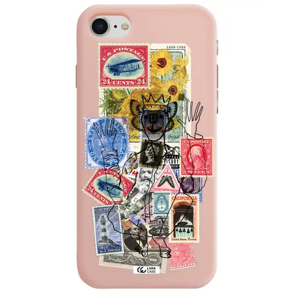 Stamp Collection Apple iPhone se 2020 Silicone pastel pink Case
