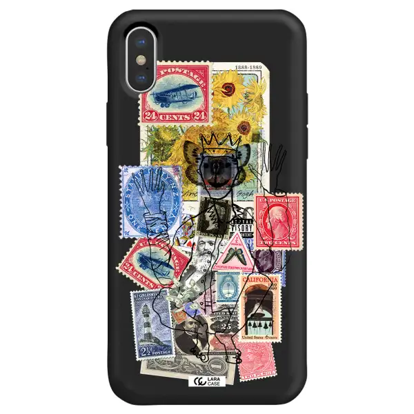 Stamp Collection Apple iPhone X Silicone black Case