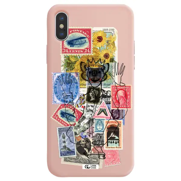 Stamp Collection Apple iPhone XS Silicone pastel pink Case