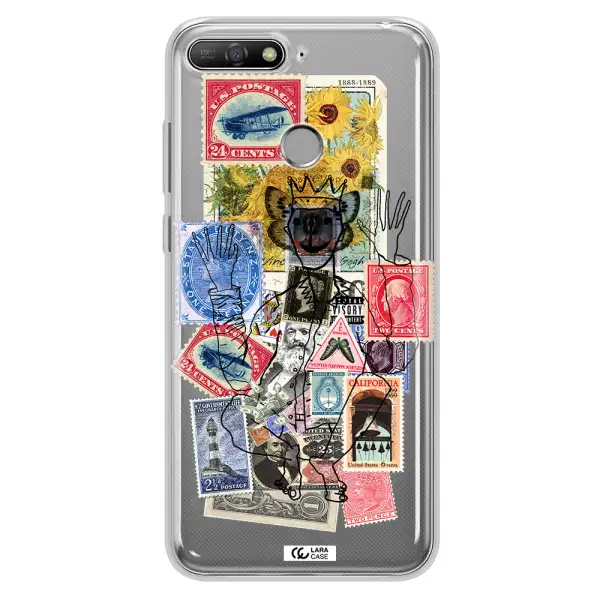 Stamp Collection Huawei Y6 Prime 2018 Clear TPU Case