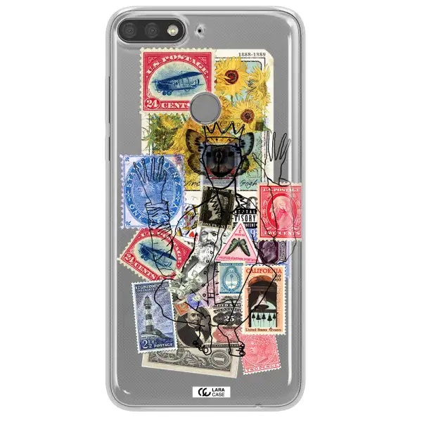 Stamp Collection Huawei Y7 Prime 2018 Clear TPU Case