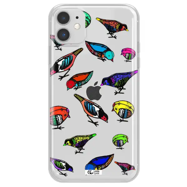 Colorful Birds Drawing Apple iPhone 11 Clear TPU Case