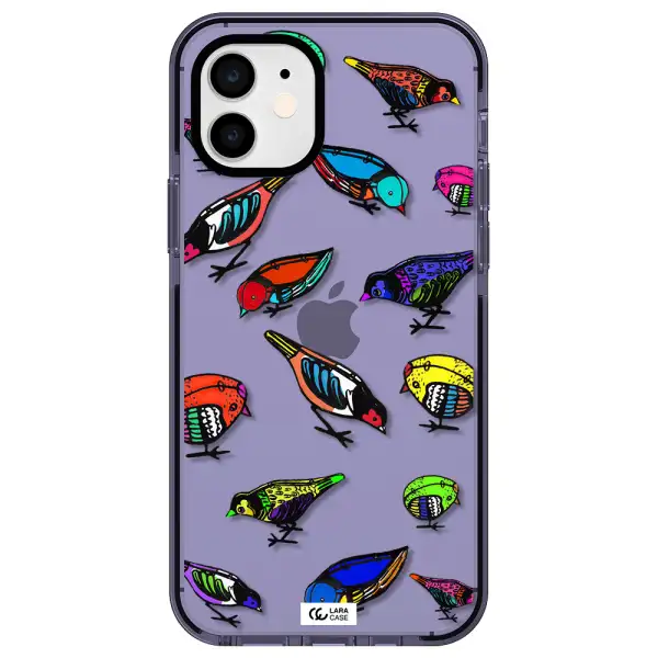 Colorful Birds Drawing Apple iPhone 11 impact Lilac Case