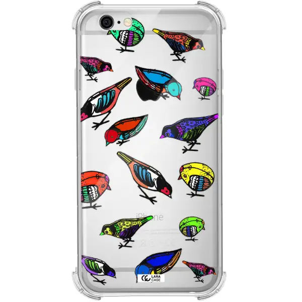 Colorful Birds Drawing Apple iPhone 6 Clear PC Case