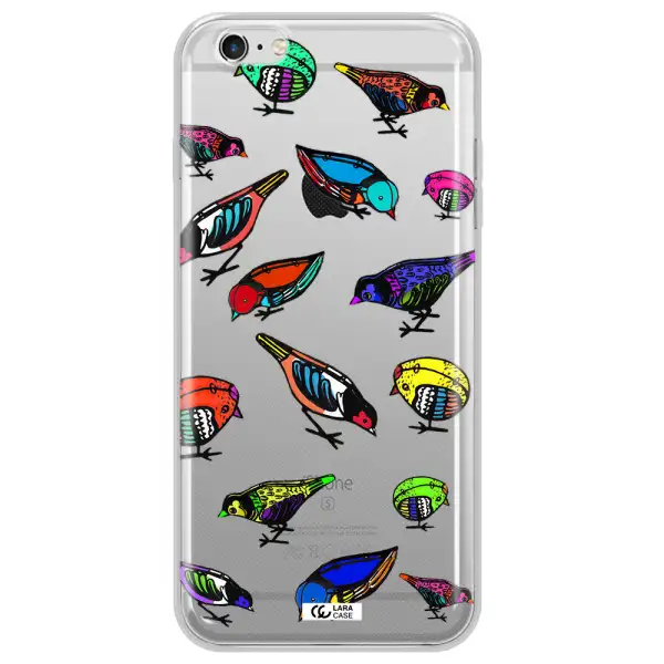 Colorful Birds Drawing Apple iPhone 6 s plus Clear TPU Case