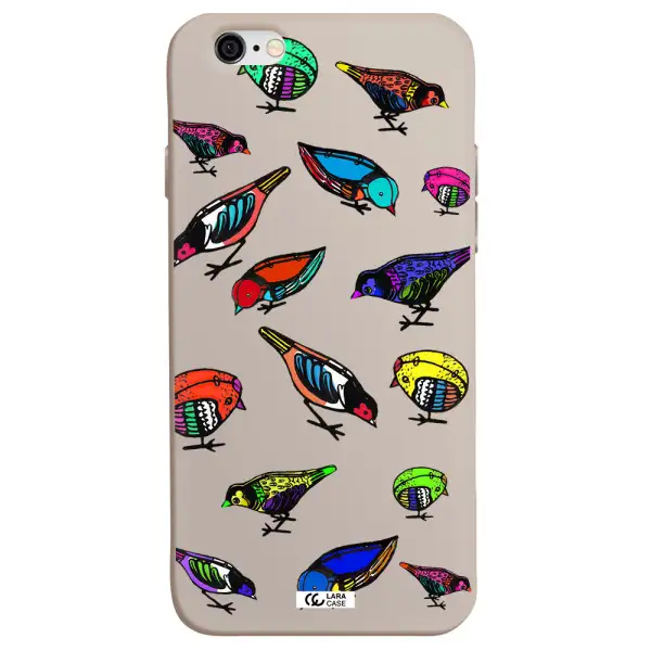 Colorful Birds Drawing Apple iPhone 6 Silicone Stone Case