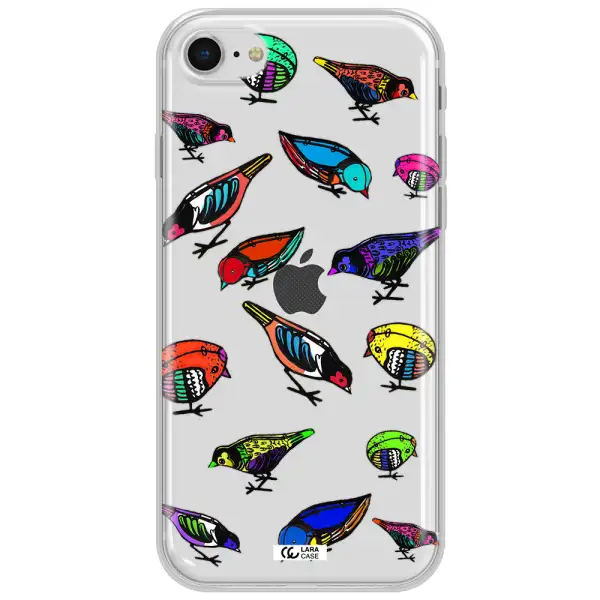 Colorful Birds Drawing Apple Iphone Se 2020 Clear Tpu Case
