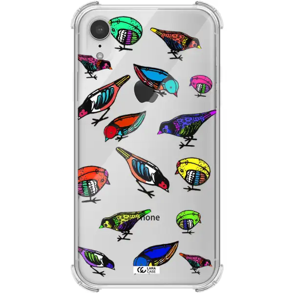 Colorful Birds Drawing Apple iPhone XR Clear PC Case