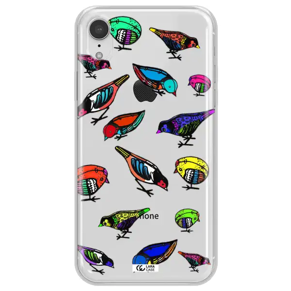 Colorful Birds Drawing Apple iPhone XR Clear TPU Case