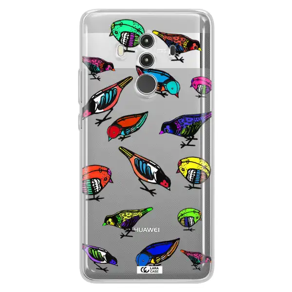 Colorful Birds Drawing Huawei Mate 10 Clear TPU Case