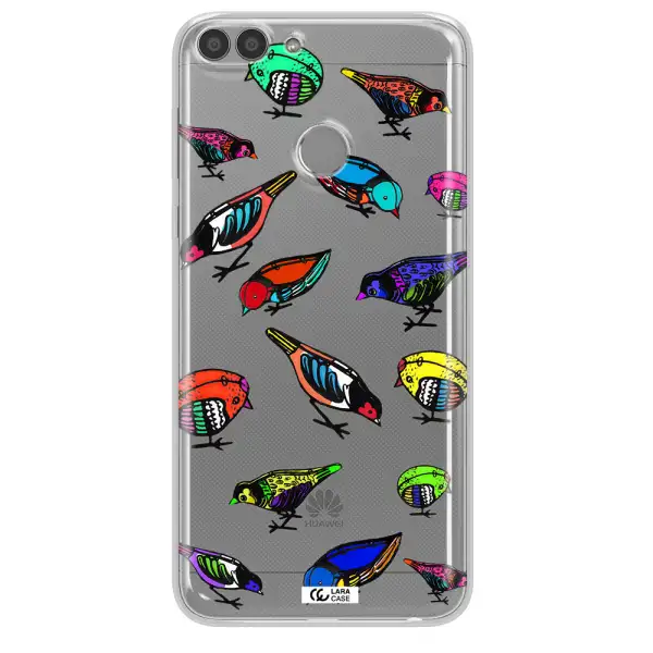 Colorful Birds Drawing Huawei P Smart 2017 Clear TPU Case