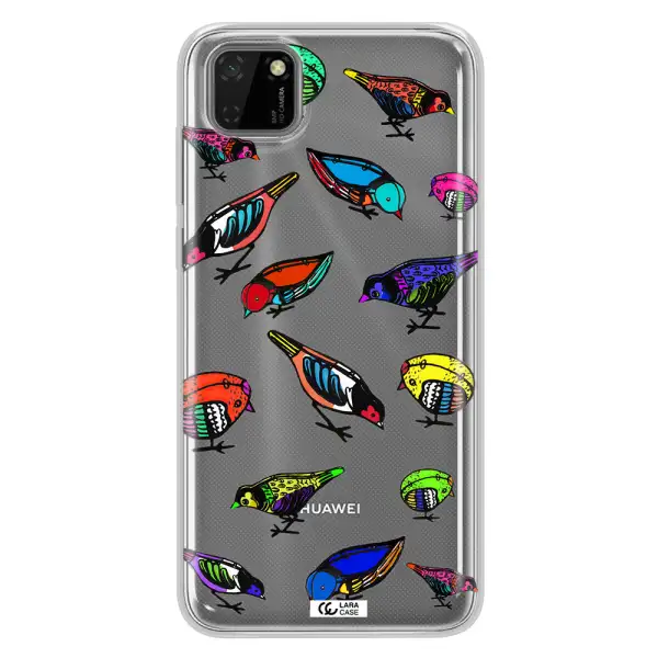 Colorful Birds Drawing Huawei Y5P Clear TPU Case