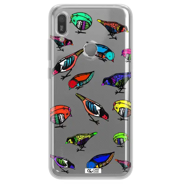 Colorful Birds Drawing Huawei Y6 2019 Clear TPU Case