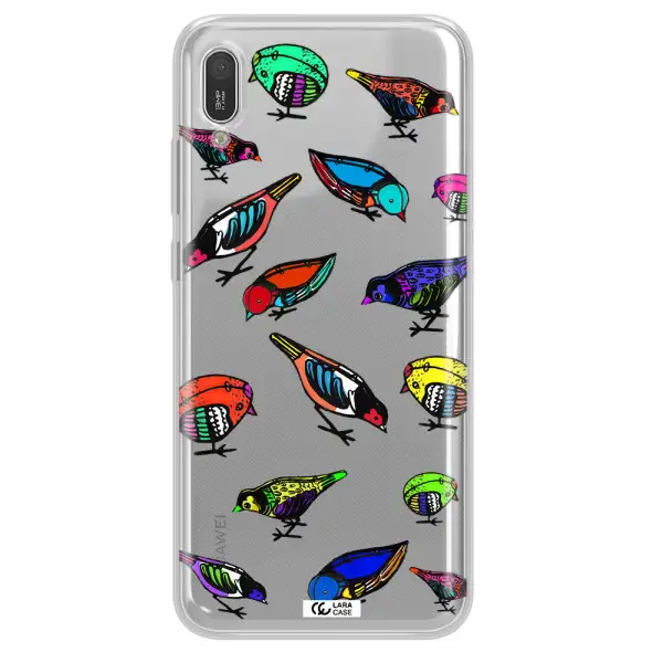 Colorful Birds Drawing Huawei Y6 Pro 2019 Clear TPU Case