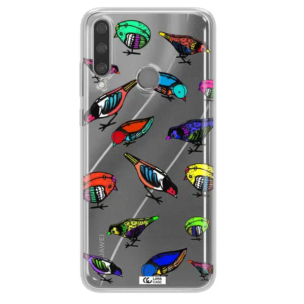 Colorful Birds Drawing Huawei Y6P Clear TPU Case